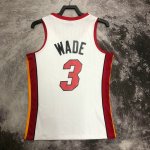 Maillot de Basket #3 Dwyane Wade Heat 2005-06 M&N Vintage Blanc Imprimé